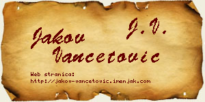 Jakov Vančetović vizit kartica